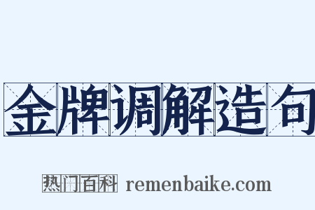 金牌调解造句是什么意思的图片